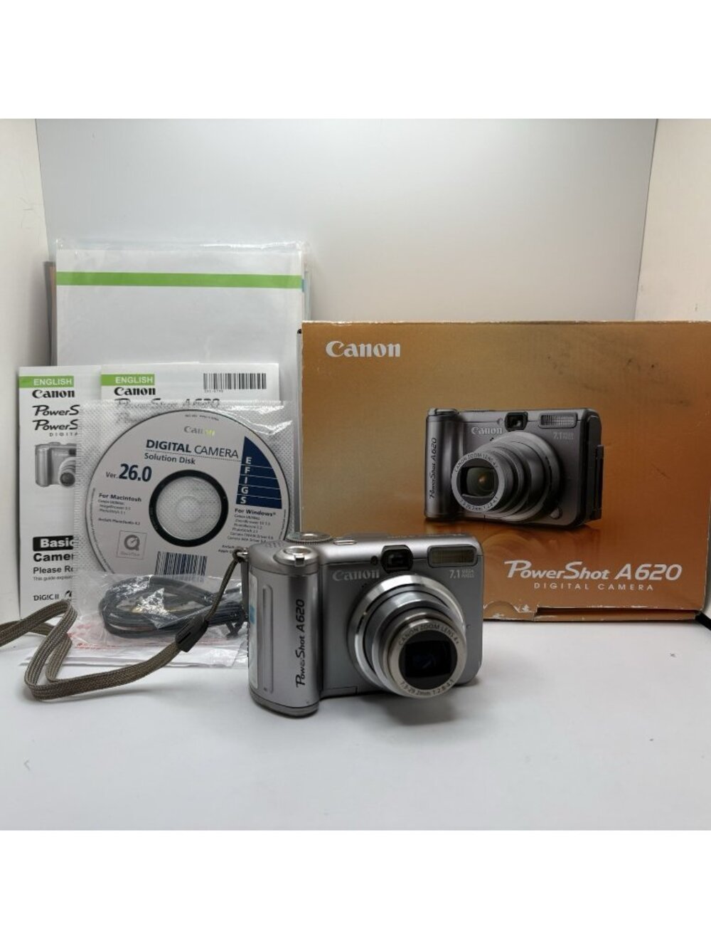 Canon Powershot A620 7.1MP 4X Zoom For Parts With Box READ